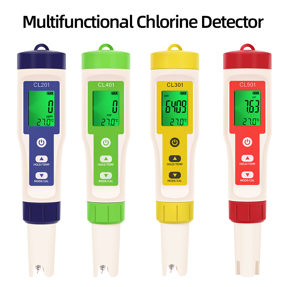 Marine Test Kit - PH/CL2/H2/ORP/مقياس الحرارة كاشف الكلور الرقمي جهاز