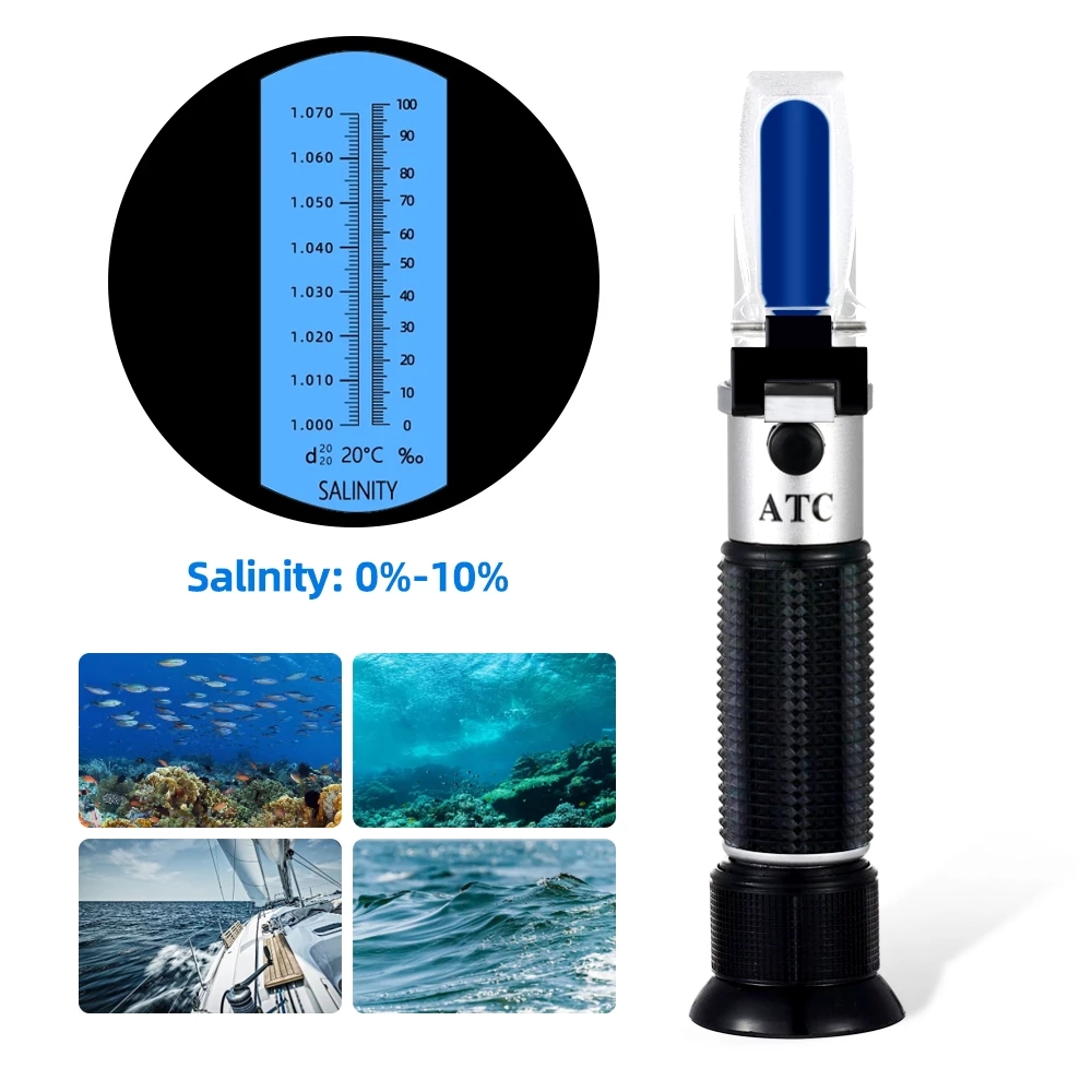 Aquarium Marine Salt - مقياس انكسار الملوحة 0-10% 1.000-1.070SG مقياس