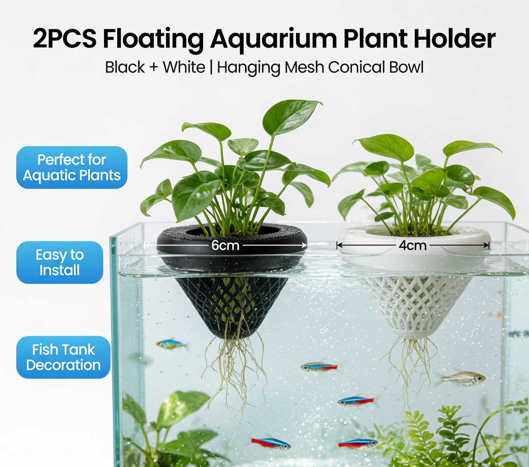 قطعتان من حامل النباتات العائم - مراجعة Marine Aquarium For Sale وسعره